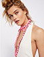Fashion Pink Fuzzy Balls Decorated Multi-layer Necklace