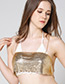 Fashion Gold Color Sequins Decorated Pure Color Body Chain