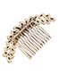 Vintage Antique Gold Oval Shape Diamond Decorated Hair Comb