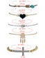 Trendy Gold Color Cross&heart Shape Decorated Simple Bracelet(5pcs)