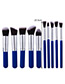 Trendy Blue+silver Color Color Matching Decorated Makeup Brush(10pcs)