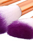 Trendy Blue+purple Color Matching Decorated Makeup Brush(7pcs)