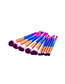 Trendy Blue+purple Color Matching Decorated Makeup Brush(10pcs)