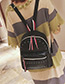 Fashion Black Color-maching Decorated Backpack