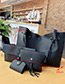 Fashion Black Pure Color Decorated Bags (4pcs)