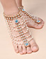 Elegant Silver Color Flower Shape Decorated Anklet