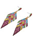 Fashion Multi-color Diamond Decorated Rhombus Shape Earrings