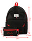 Fashion Black Letter Pattern Decorated Backpack (2 Pcs)