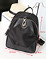 Fashion Black Pure Color Decorated Waterproof Backpack