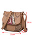 Vintage Light Brown Metal Rivet Decorated Shoulder Bag