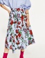Fashion Multi-color Flower Pattern Decorated Simple Skirt