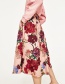 Trendy Multi-color Flower Pattern Decorated Simple Skirt