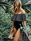 Fashion Black Color-matching Decorated Swimwear