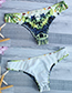 Lovely Green Color-matching Decorated Swimwear