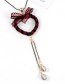 Fashion Red Bowknot Decorated Long Necklace