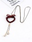 Fashion Red Bowknot Decorated Long Necklace