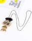 Personality Multicolor Square Shape Decorated Long Necklace