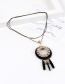 Fashion Black Tassel Decorated Long Necklace