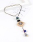 Fashion Multicolor Square Shape Decorated Long Necklace