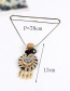 Fashion Khaki Round Shape Decorated Long Necklace