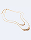 Fashion Gold Color Leaf Decorated Double Layer Necklace