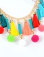 Bohemia Multicolor Tassel Pendant Decorated Pom Necklace