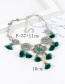 Vintage Green Metal Round Shape Decorated Tassel Necklace