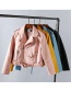 Fashion Pink Belt Decorated Short Jacket
