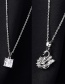 Fashion Silver Color Crown Shape Decorated Necklace