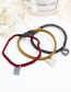 Fashion Red+yellow+black Triangle Shape Decorated Hair Band (3 Pcs)