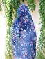 Fashion Red+blue+white Flower Pattern Decorated Scarf