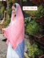 Fashion Blue+pink Flower Pattern Decorated Scarf