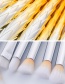 Fashion Silver Color+yellow Sector Shape Decorated Makeup Brush (10 Pcs)