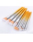 Fashion Yellow+silver Color Sector Shape Decorated Makeup Brush (10 Pcs)