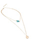 Fashion Gold Color Wafer Decoraetd Double Layer Necklace