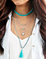 Fashion Blue Tassel Decorated Necklace