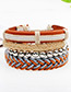 Fashion Khaki+brown Bead Decorated Bracelet