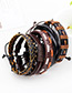 Fashion Coffee Color Matching Decorated Bracelet (5 Pcs )