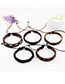 Fashion Coffee Color Matching Decorated Bracelet (5 Pcs )