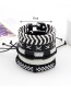 Fashion White+black Pure Color Decorated Bracelet (5 Pcs)