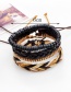 Fashion White+black Color Matching Decorated Bracelet (4 Pcs)