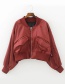 Fashion Red Pure Color Decorated Jacket