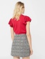 Fashion Gray Grid Pattern Decorated Skirt