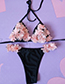 Fashion Black Flower Decorated Swimwear
