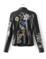 Fashion Black Flower Pattern Decorated Jacket