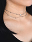 Fashion Silver Color Pure Color Decorated Double Layer Necklace