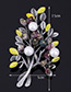 Fashion White Tree Shape Decorated Brooch