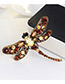 Fashion Pink Dragonfly Shape Decorated Brooch