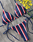 Sexy Navy Stripe Pattern Decorated Simple Bikini
