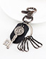 Vintage Gun Black Jesus Pattern Decorated Simple Keychain